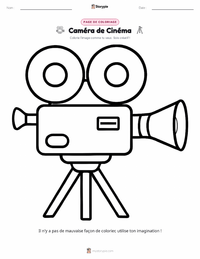 Page de coloriage Caméra cinématographique pour les enfants