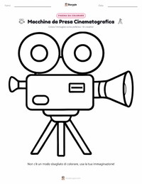 Pagina da colorare di Cinepresa per bambini