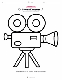 Sinema Kamerası çocuklar için boyama sayfası