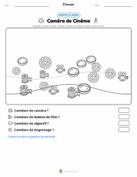 Aperçu de la feuille de travail imprimable Caméra cinématographique