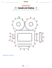 Aperçu de la feuille de travail imprimable Caméra cinématographique