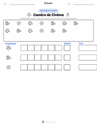 Aperçu de la feuille de travail imprimable Caméra cinématographique
