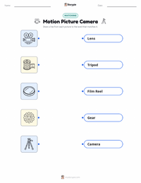 Motion Picture Camera printable worksheet for kids