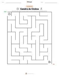 Aperçu de la feuille de travail imprimable Caméra cinématographique