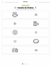 Aperçu de la feuille de travail imprimable Caméra cinématographique