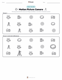 Motion Picture Camera printable worksheet preview