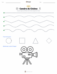 Aperçu de la feuille de travail imprimable Caméra cinématographique