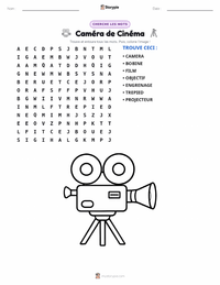 Aperçu de la feuille de travail imprimable Caméra cinématographique