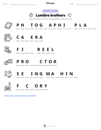 Lumière brothers printable worksheet preview