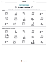 Aperçu de la feuille de travail imprimable Frères Lumière
