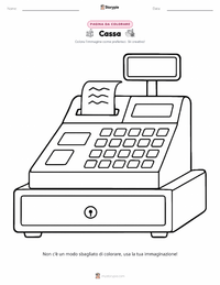 Pagina da colorare di Registratore di Cassa per bambini
