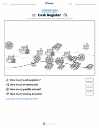 Cash Register printable worksheet preview