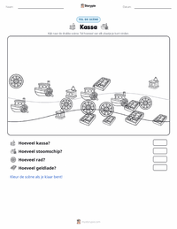 Kassa afdrukbare werkblad voorbeeld