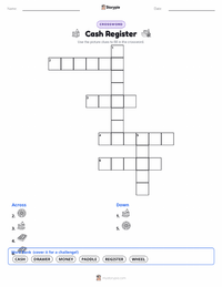 Cash Register printable worksheet preview