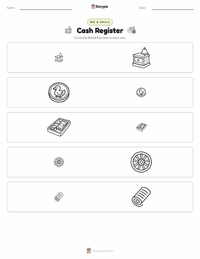Cash Register printable worksheet preview