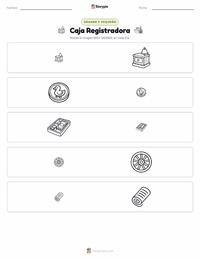 Vista previa de la hoja de trabajo imprimible de Caja Registradora