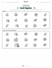 Cash Register printable worksheet preview