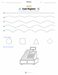 Cash Register printable worksheet preview