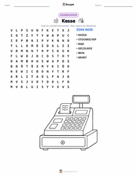 Kassa afdrukbare werkblad voorbeeld