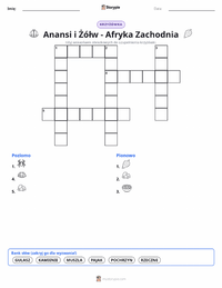Podgląd drukowalnego arkusza ćwiczeń Kwaku Anansi i Żółw - Afryka Zachodnia