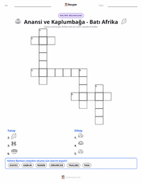 Kwaku Anansi ve Kaplumbağa - Batı Afrika yazdırılabilir çalışma sayfası önizlemesi