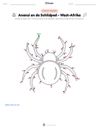 Kwaku Anansi en de Schildpad - West-Afrikaans afdrukbare werkblad voorbeeld