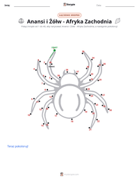 Podgląd drukowalnego arkusza ćwiczeń Kwaku Anansi i Żółw - Afryka Zachodnia