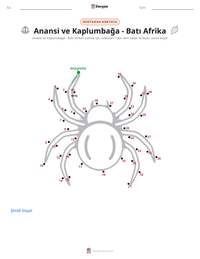 Kwaku Anansi ve Kaplumbağa - Batı Afrika yazdırılabilir çalışma sayfası önizlemesi