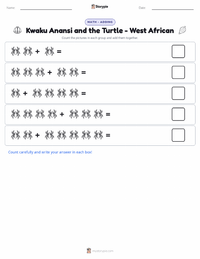 Kwaku Anansi and the Turtle - West African printable worksheet preview