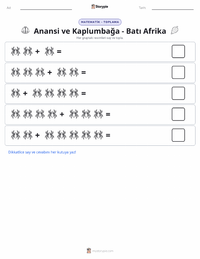 Kwaku Anansi ve Kaplumbağa - Batı Afrika yazdırılabilir çalışma sayfası önizlemesi