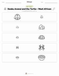 Kwaku Anansi and the Turtle - West African printable worksheet preview