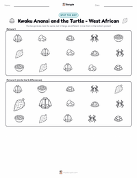 Kwaku Anansi and the Turtle - West African printable worksheet preview
