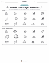 Podgląd drukowalnego arkusza ćwiczeń Kwaku Anansi i Żółw - Afryka Zachodnia