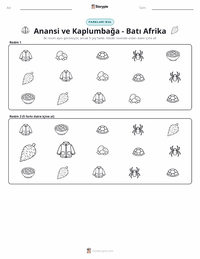 Kwaku Anansi ve Kaplumbağa - Batı Afrika yazdırılabilir çalışma sayfası önizlemesi