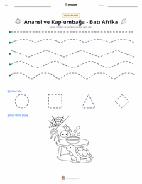 Kwaku Anansi ve Kaplumbağa - Batı Afrika yazdırılabilir çalışma sayfası önizlemesi