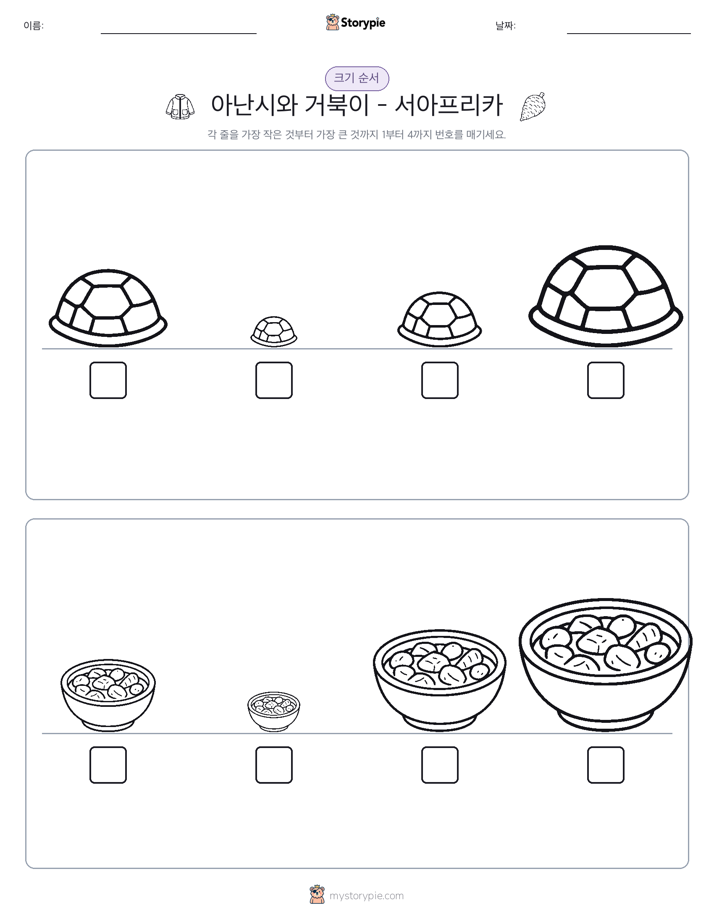 크기 순서