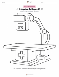 Página para colorear de Máquina de rayos X para niños