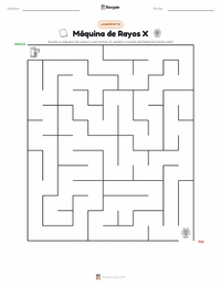 Vista previa de la hoja de trabajo imprimible de Máquina de rayos X