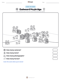 Eadweard Muybridge printable worksheet preview