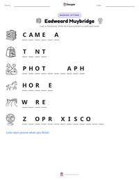 Eadweard Muybridge printable worksheet preview