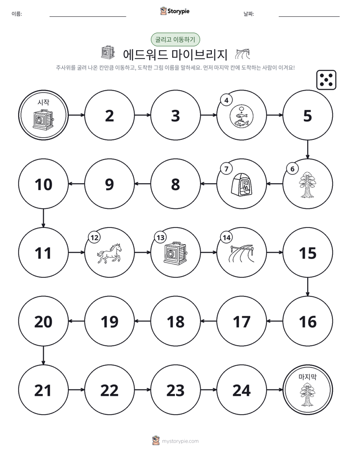 주사위 굴리고 이동하기 게임