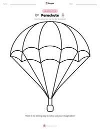 Parachute coloring page for kids