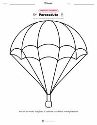 Pagina da colorare di Paracadute per bambini