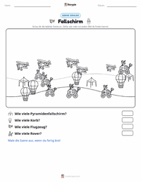 Fallschirm druckbare Arbeitsblatt Vorschau