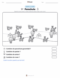 Aperçu de la feuille de travail imprimable Parachute
