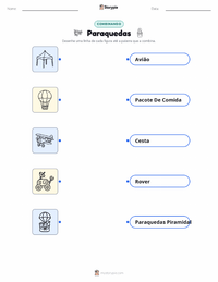 Folha de atividades imprimível Paraquedas para crianças