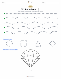 Aperçu de la feuille de travail imprimable Parachute