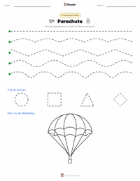 Parachute afdrukbare werkblad voorbeeld