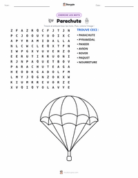 Aperçu de la feuille de travail imprimable Parachute