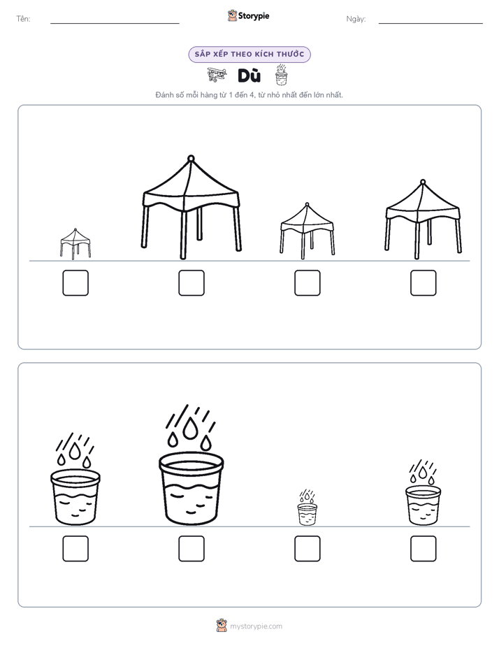 Thứ Tự Kích Thước